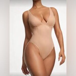 Elegant Beige Shapewear Bodysuit Sz XL